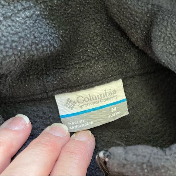 Columbia Fleece Full Zip Jacket Black Size M (10/12) - Picture 7 of 10